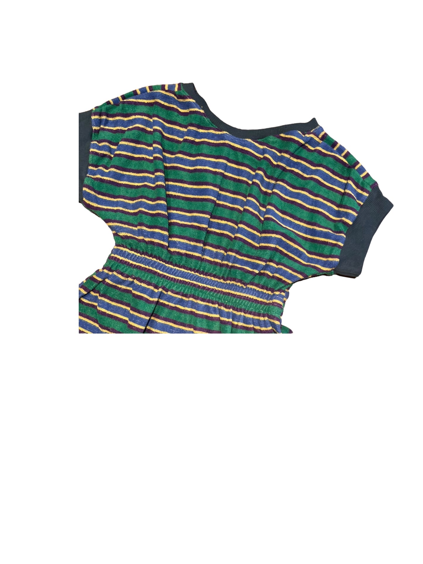 Sponsen kleedje 2 jaar blauw groen gestreept