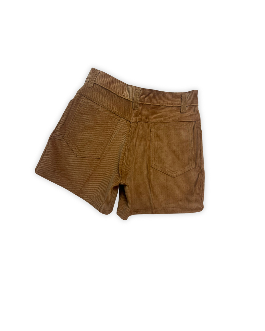 Short in ribfluweel camel