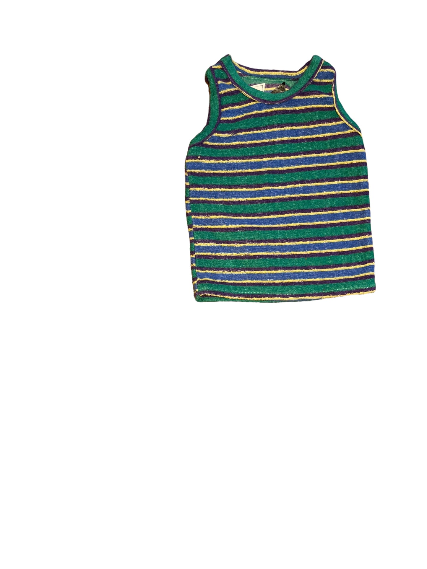Tanktop 12 maand blauw groen gestreept