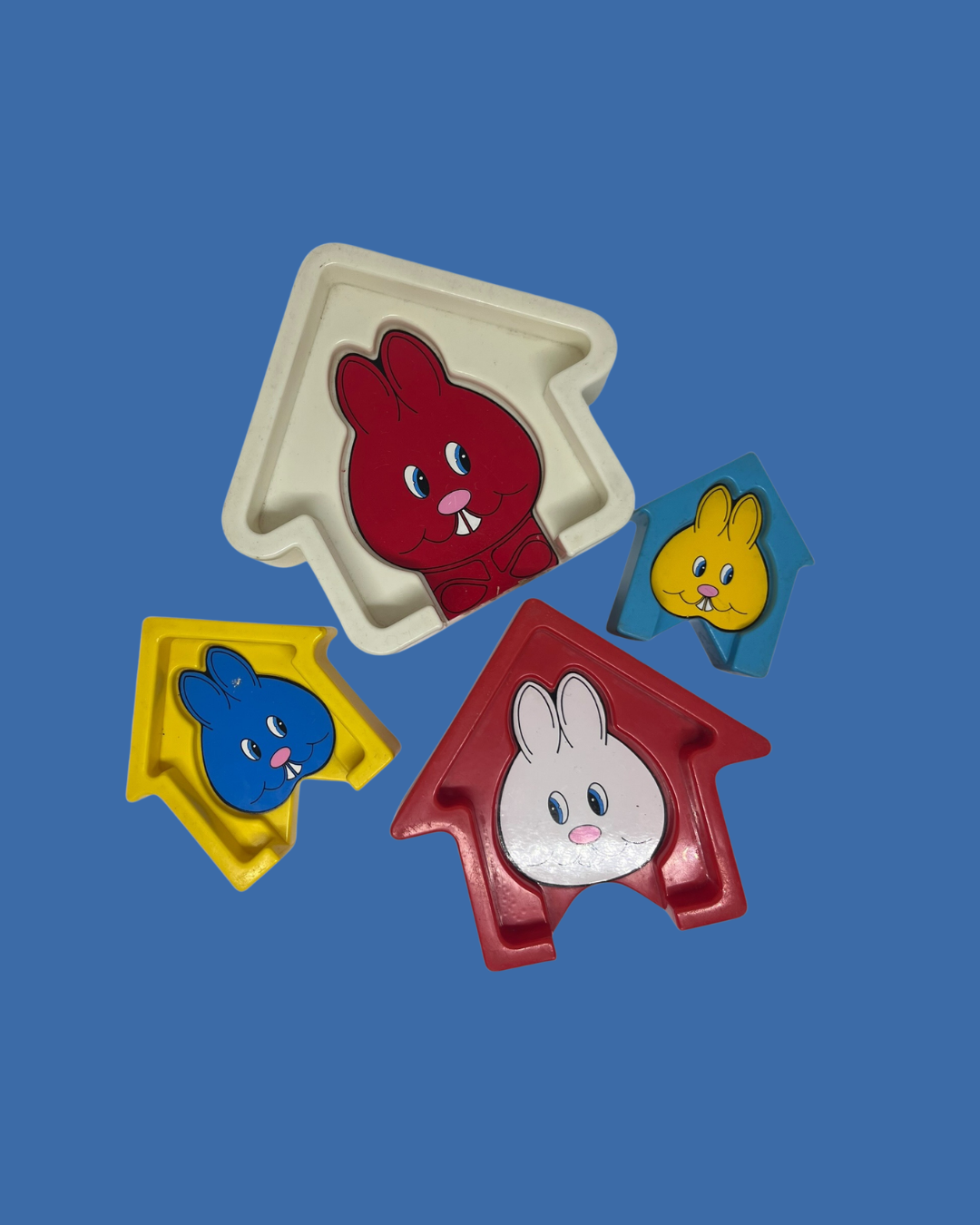 Huisjes puzzel licht blauw