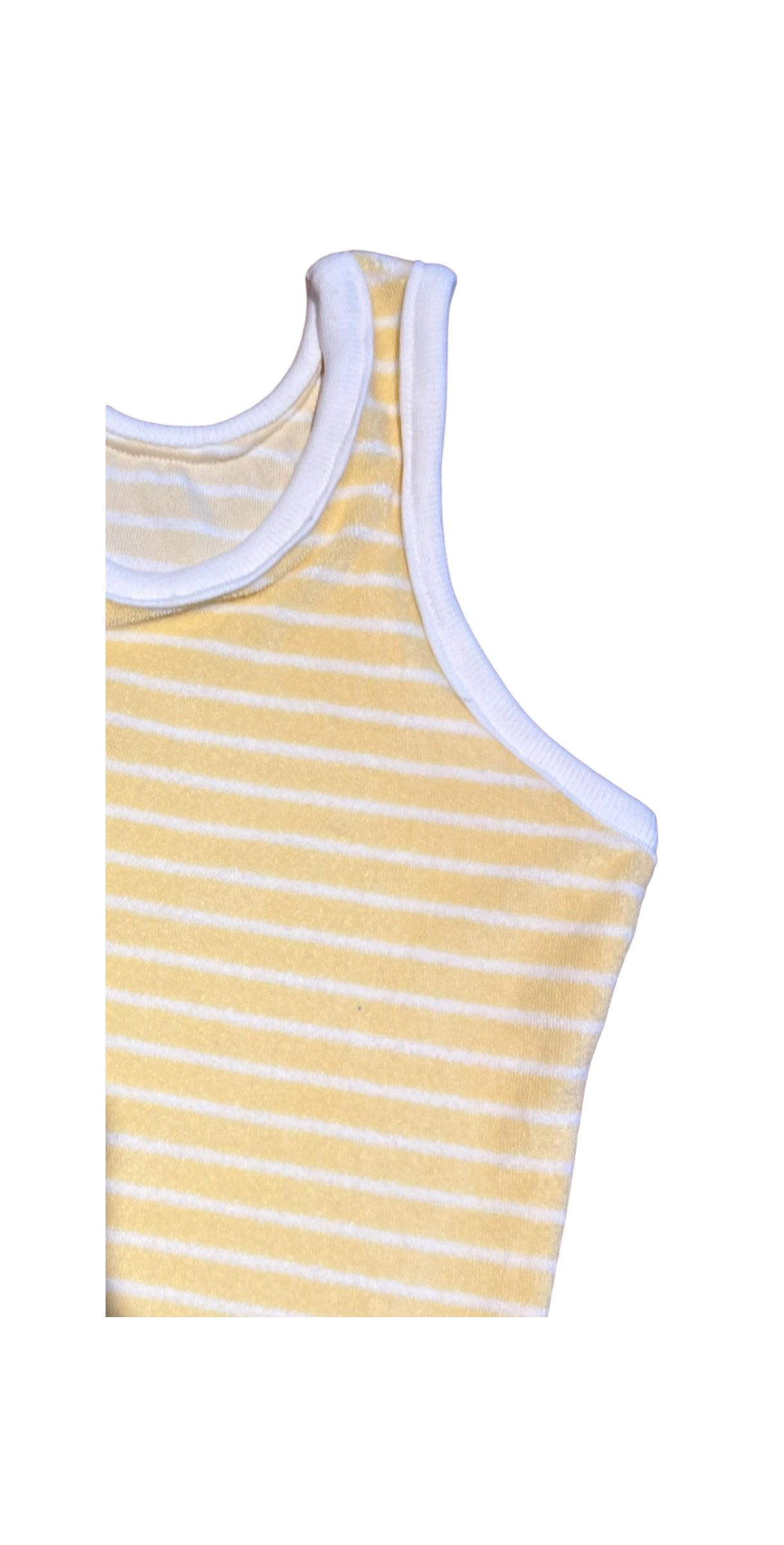 Tanktop 8 jaar geel wit gestreept