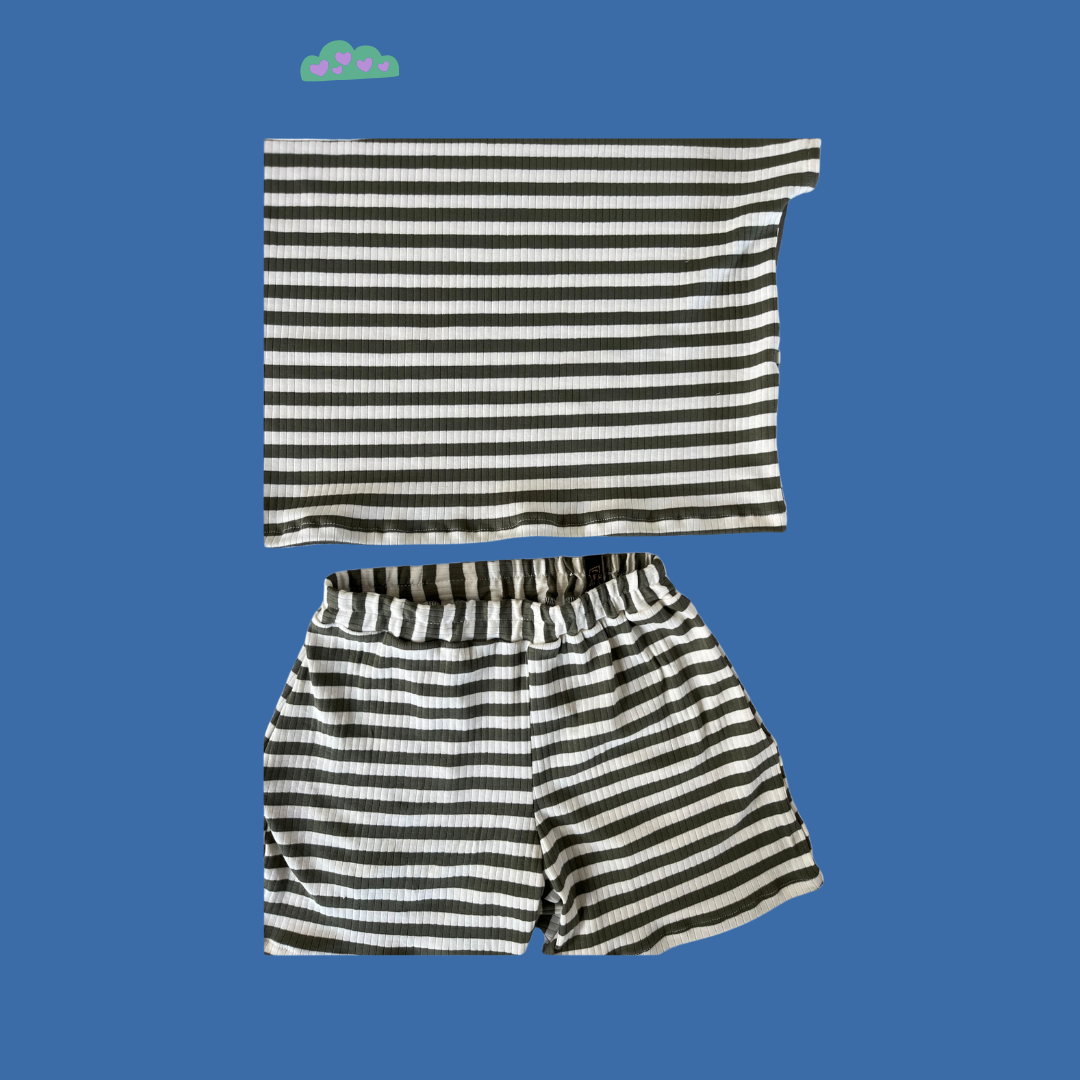 Olive Striped Stoere Set
