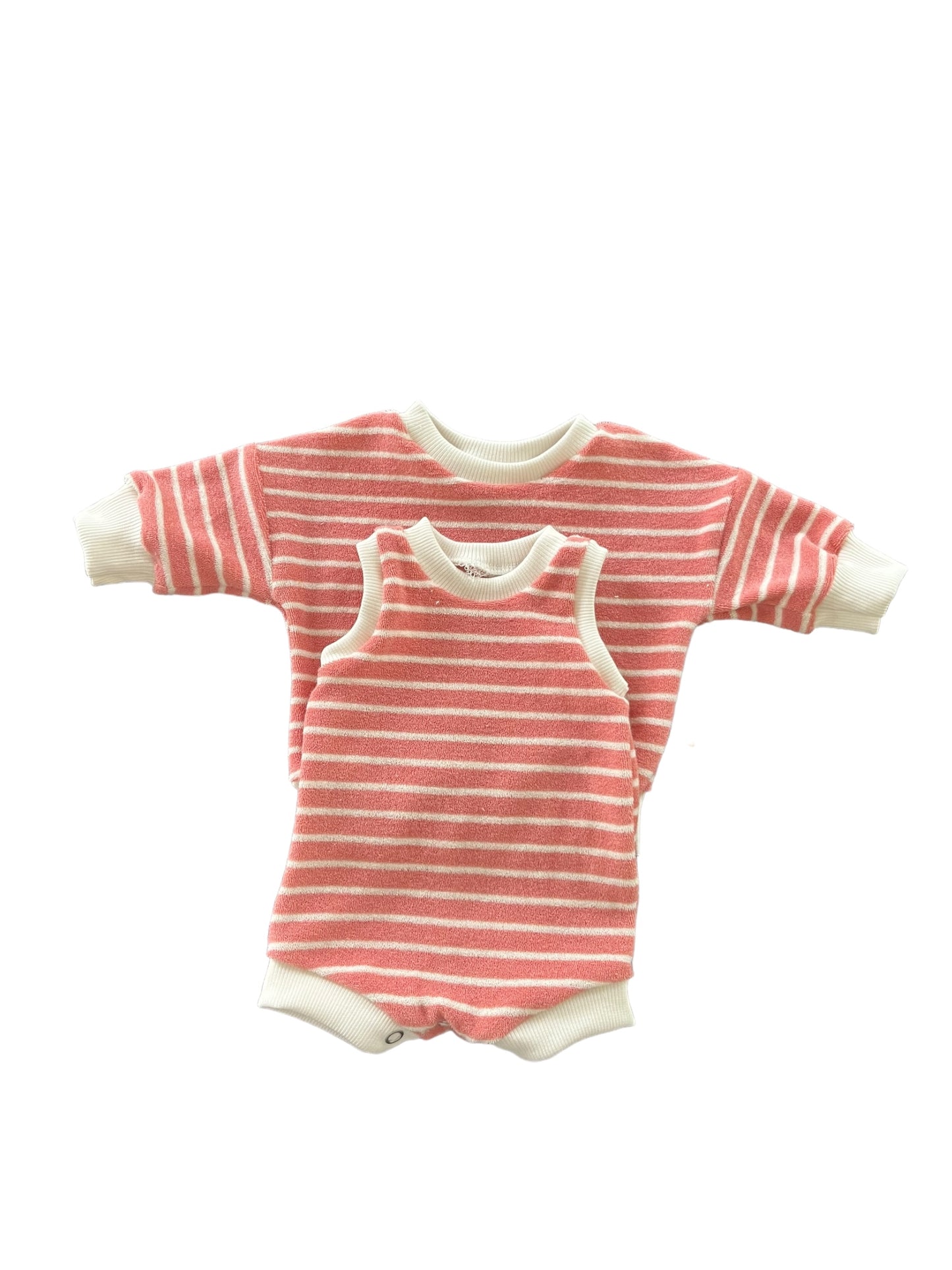 Sponsen sweater 0 maand roze wit gestreept