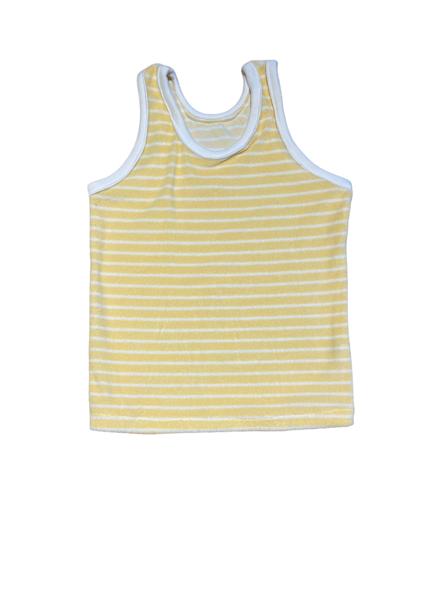 Tanktop 8 jaar geel wit gestreept