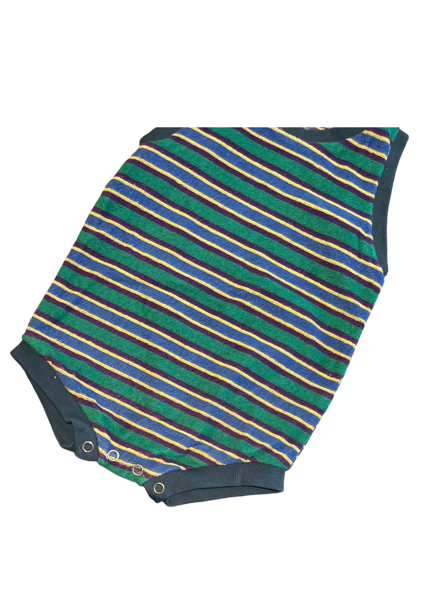 Zomerse romper 18 maand blauw groen gestreept