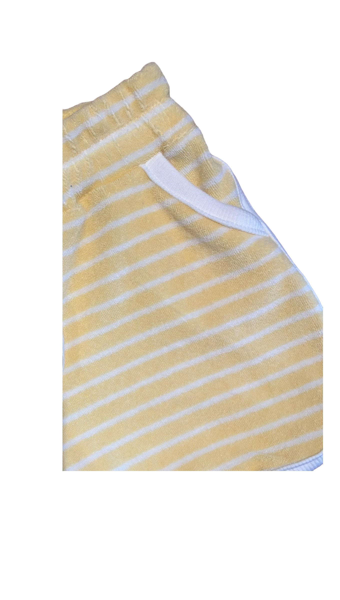 Sponsen Short 12 maand geel wit gestreept