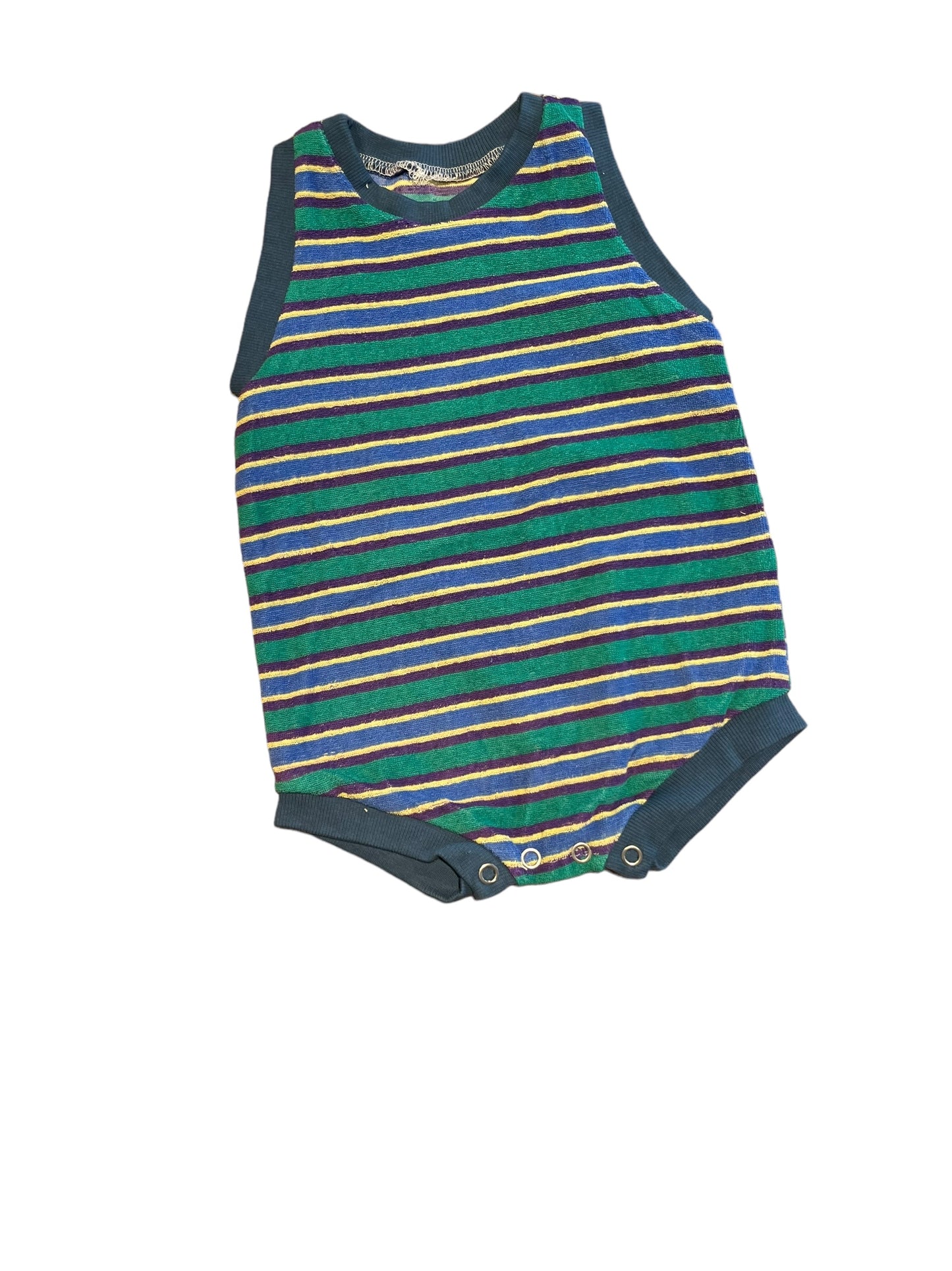 Zomerse romper 18 maand blauw groen gestreept