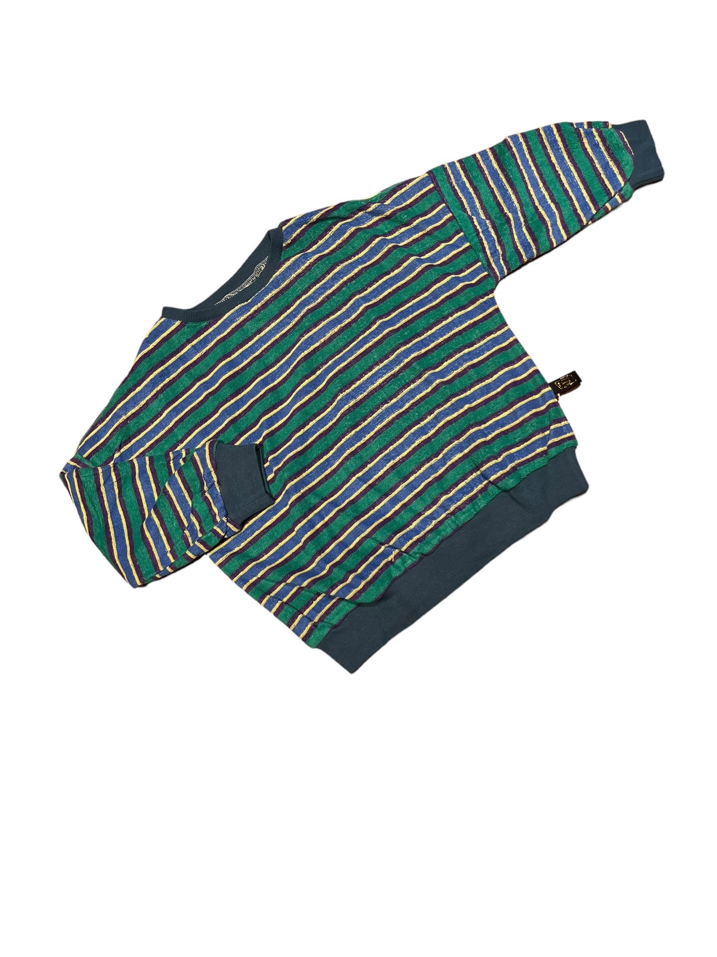 Sponsen sweater L bauw groen gestreept