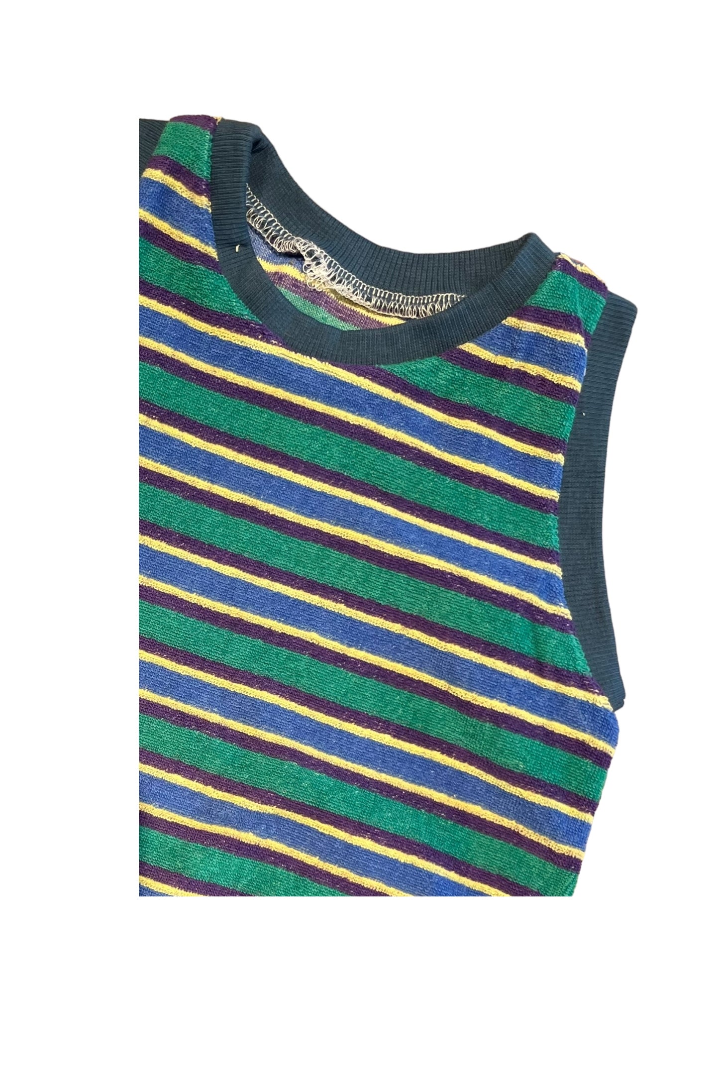 Zomerse romper 18 maand blauw groen gestreept