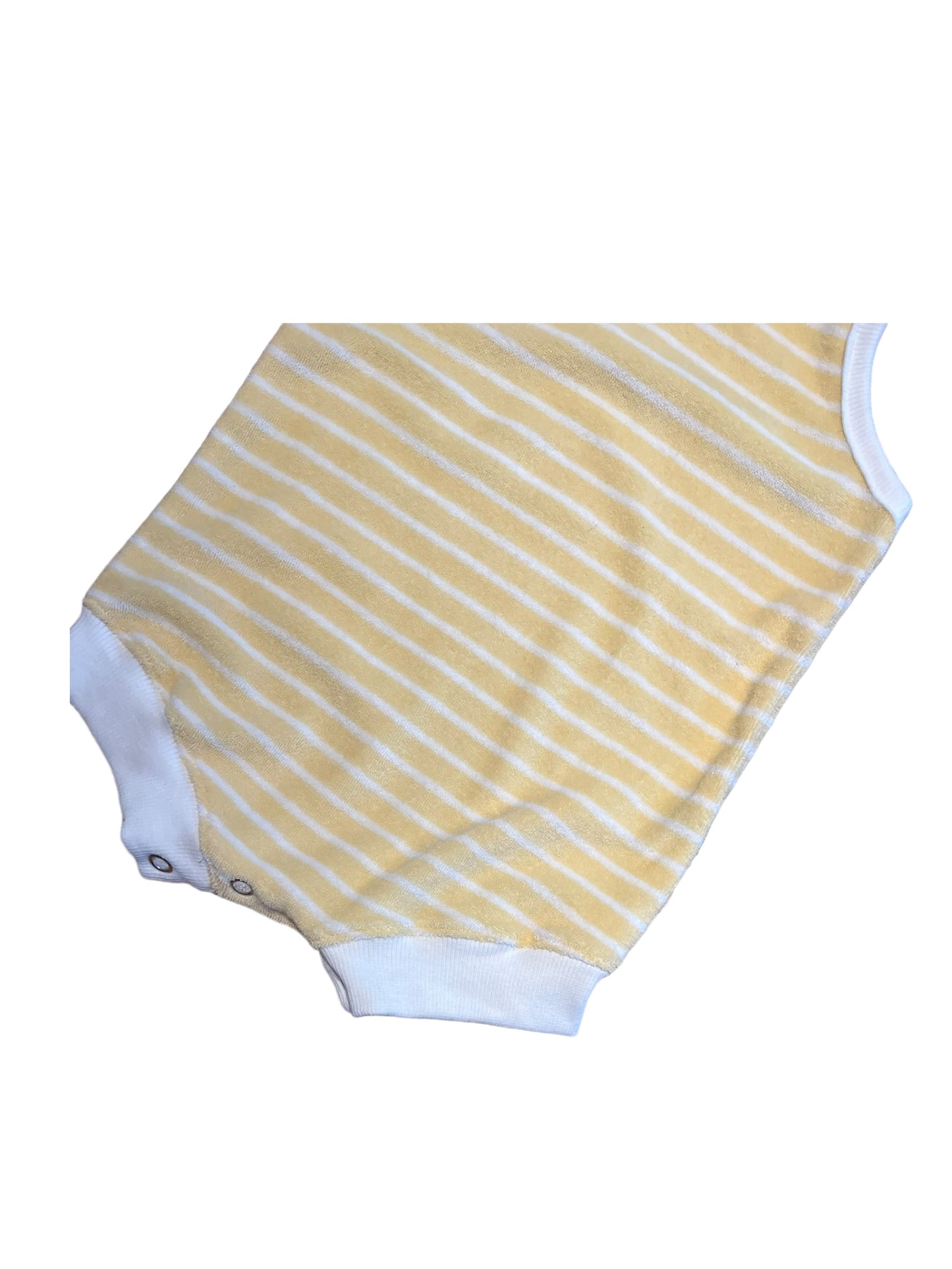 Zomerse romper 2 jaar geel wit gestreept