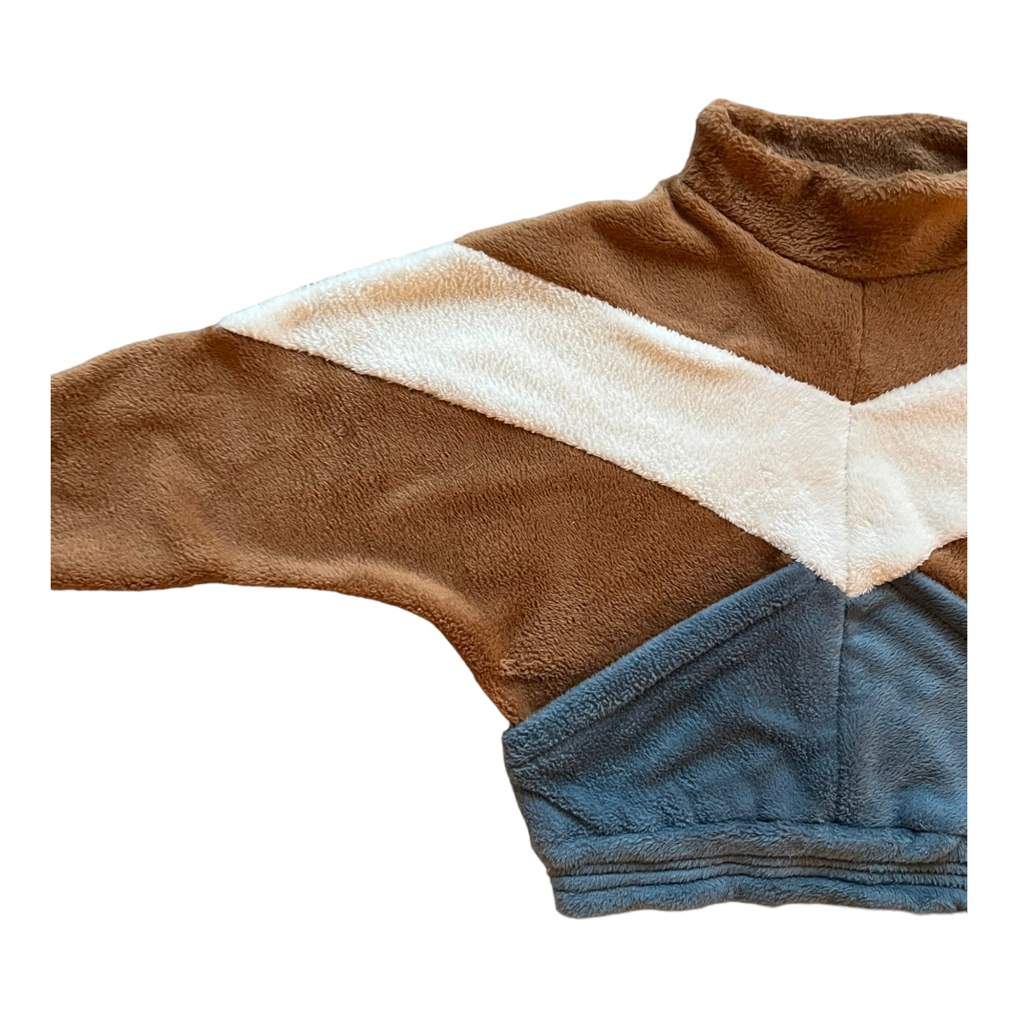 V colour sweater bruin