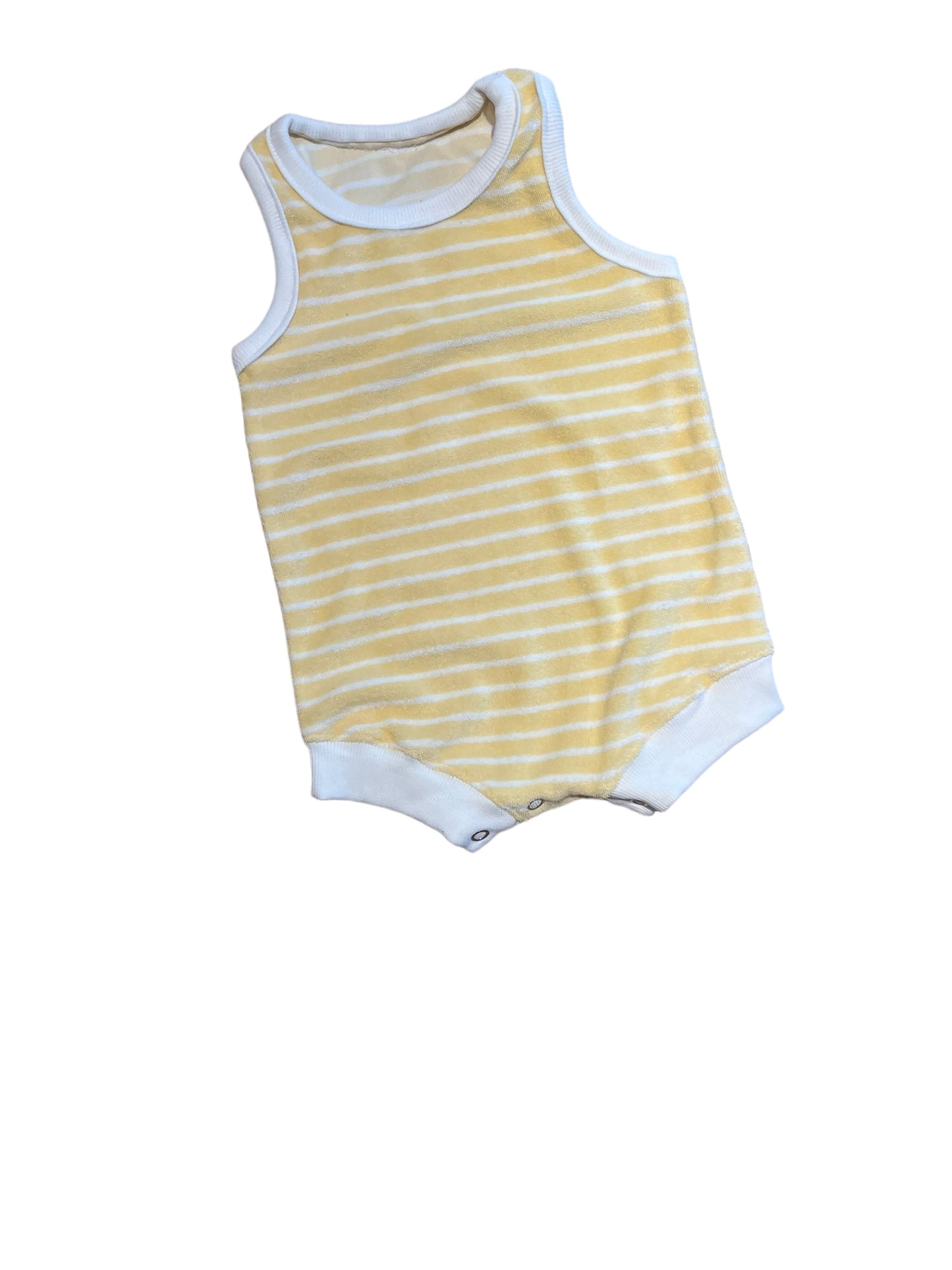 Zomerse romper 2 jaar geel wit gestreept