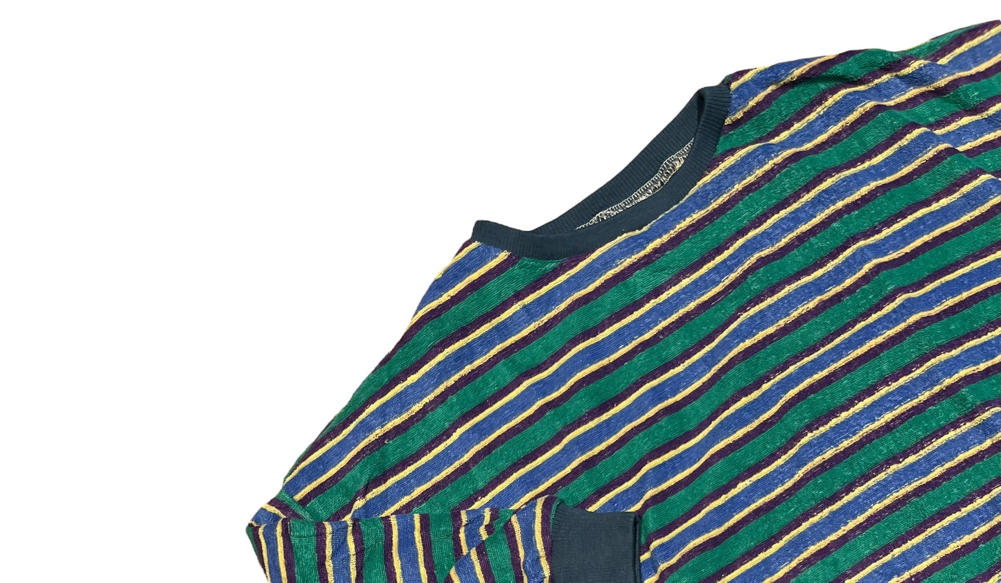 Sponsen sweater L bauw groen gestreept