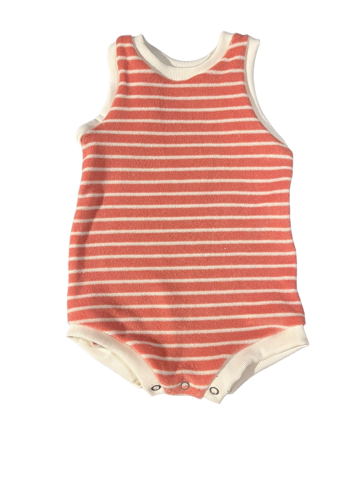 Zomerse romper 0 maand roze gestreept