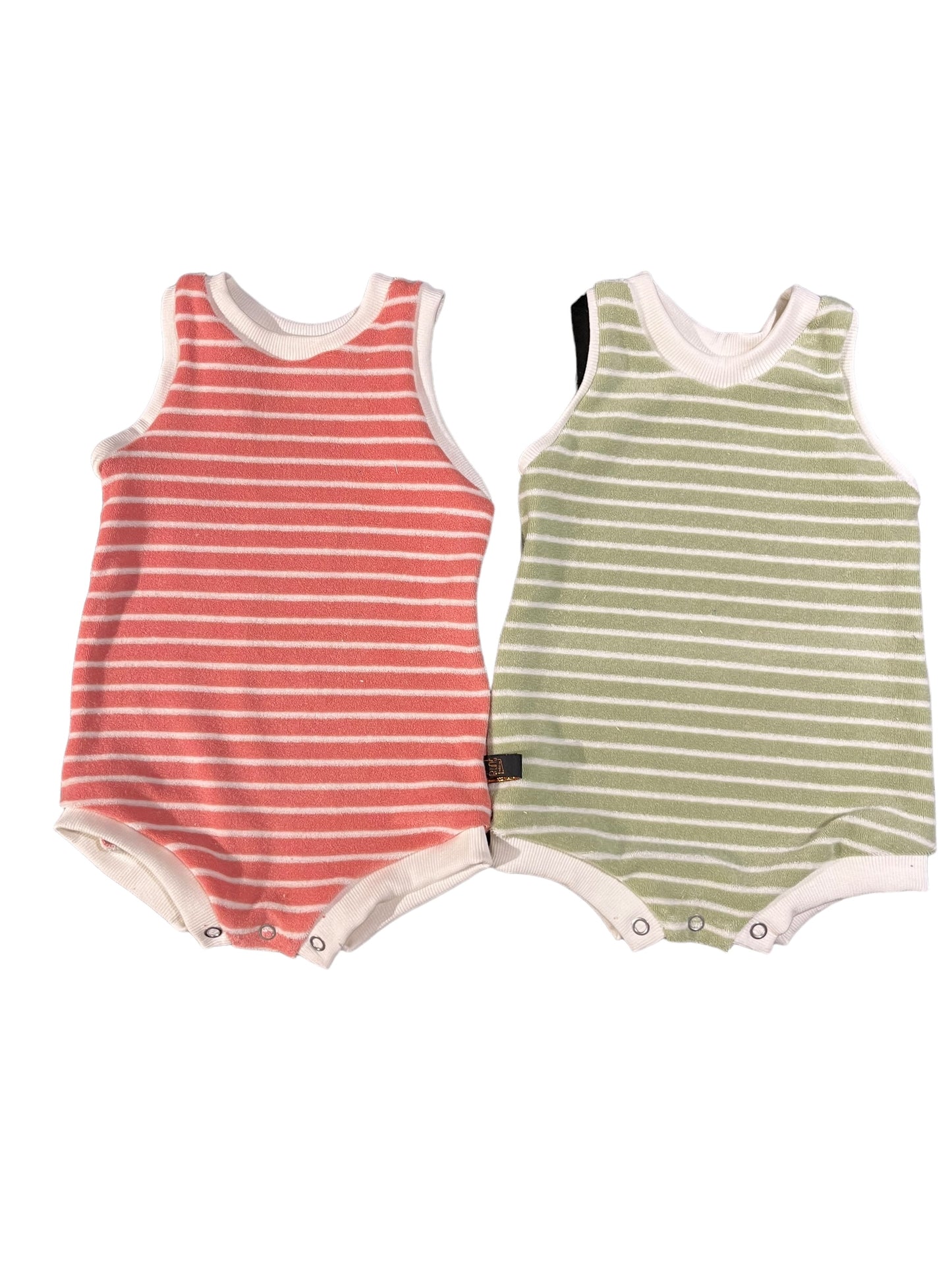 Zomerse romper 0 maand roze gestreept