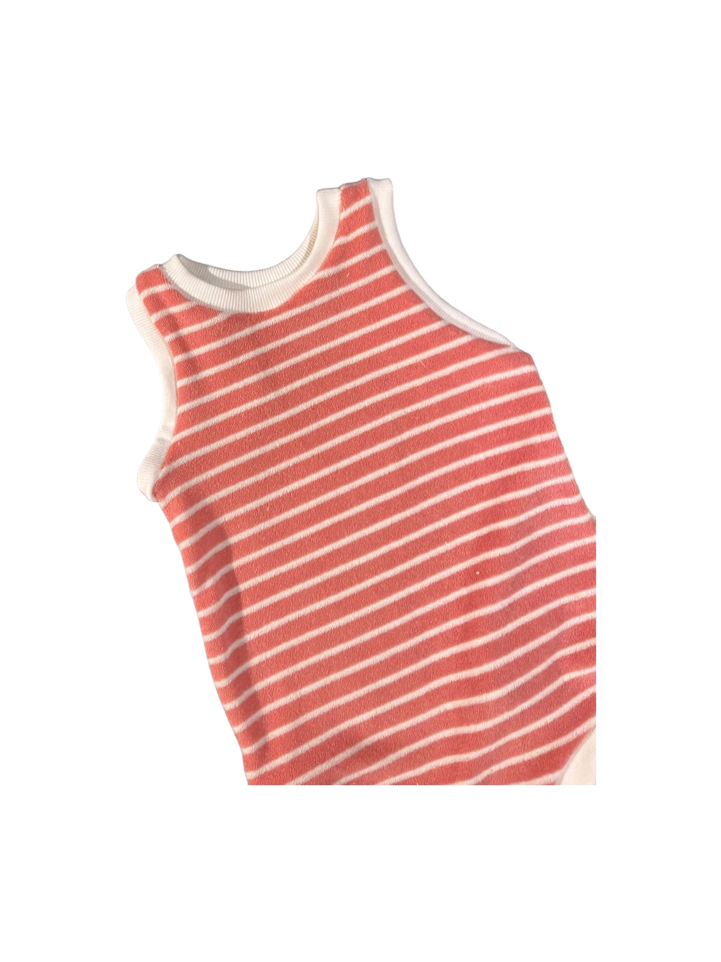 Zomerse romper 0 maand roze gestreept