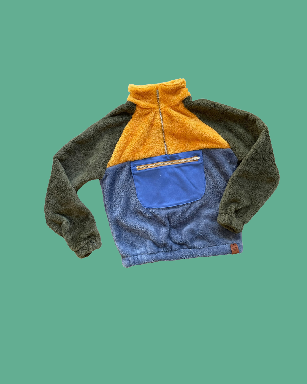 Blauwe Colourblock Sweater MEDIUM