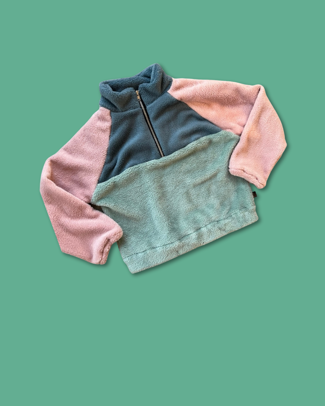Mint groene Colourblock Sweater 2y