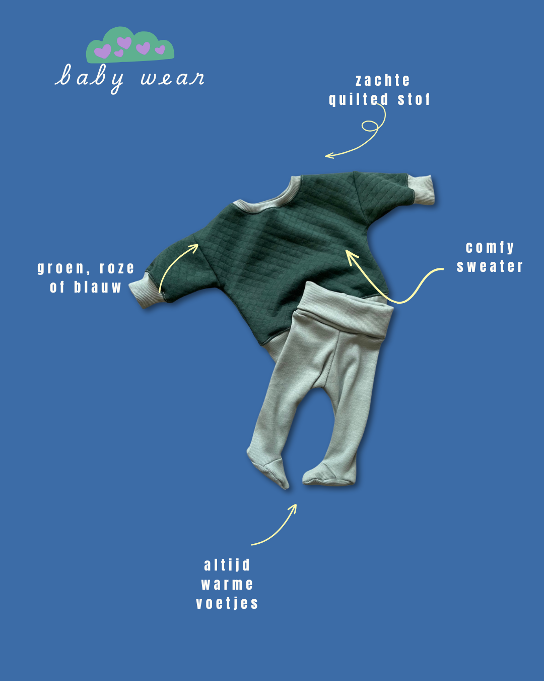 Baby home wear groen 1 maand