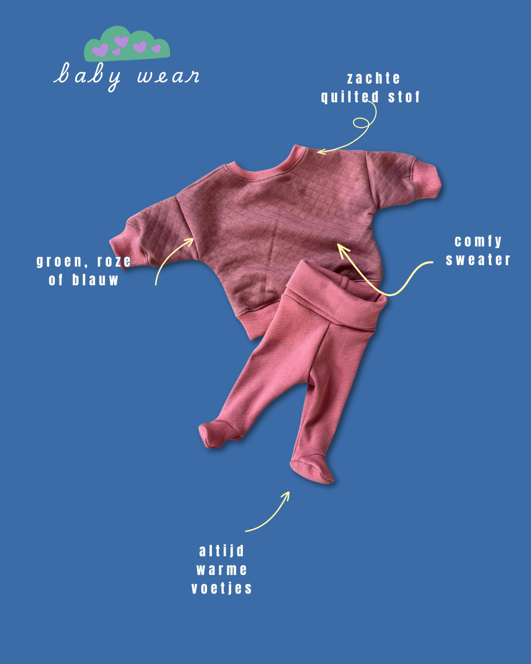 Baby home wear roze 0 maand