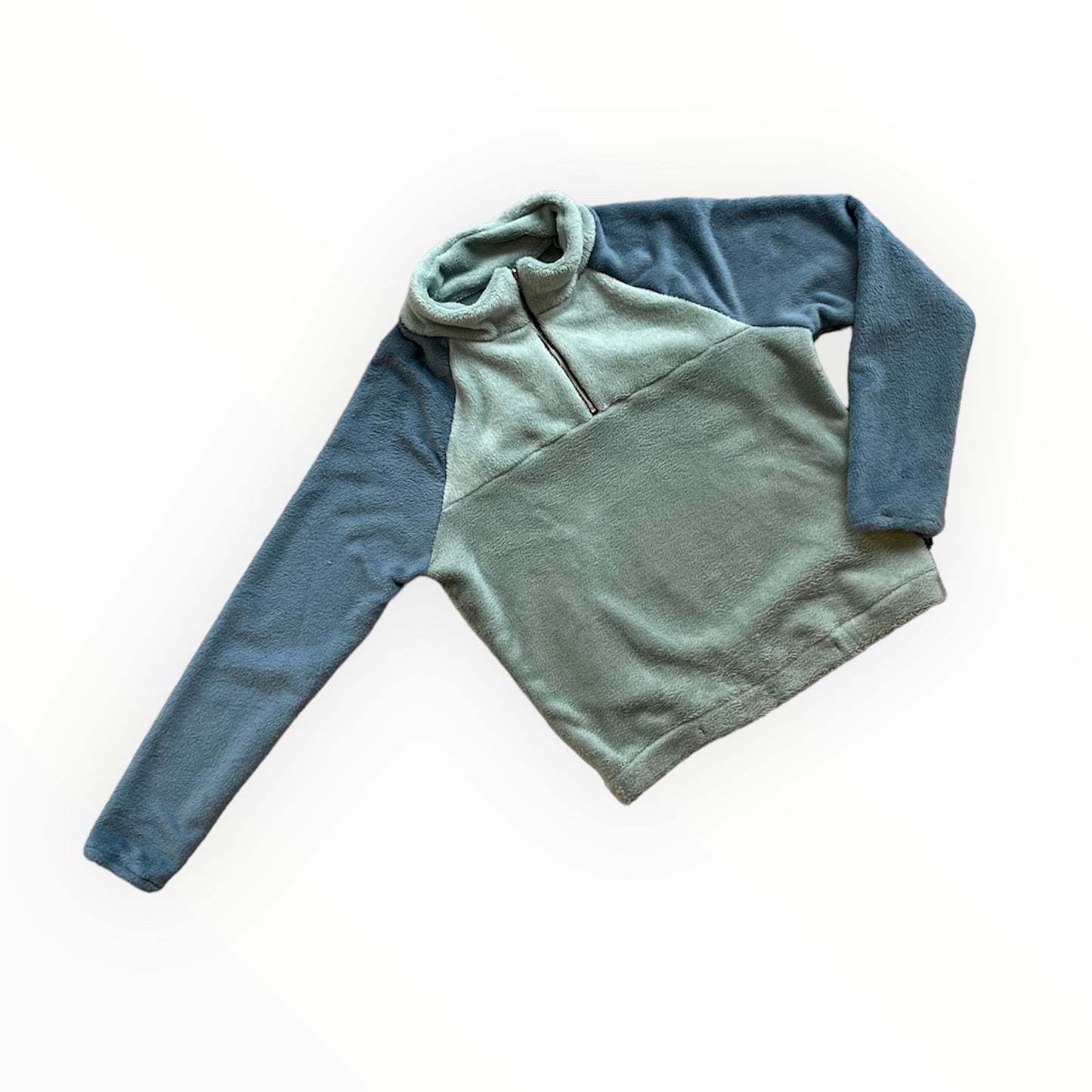 Colourblock sweater SMALL oud groen/oud groen/blauw
