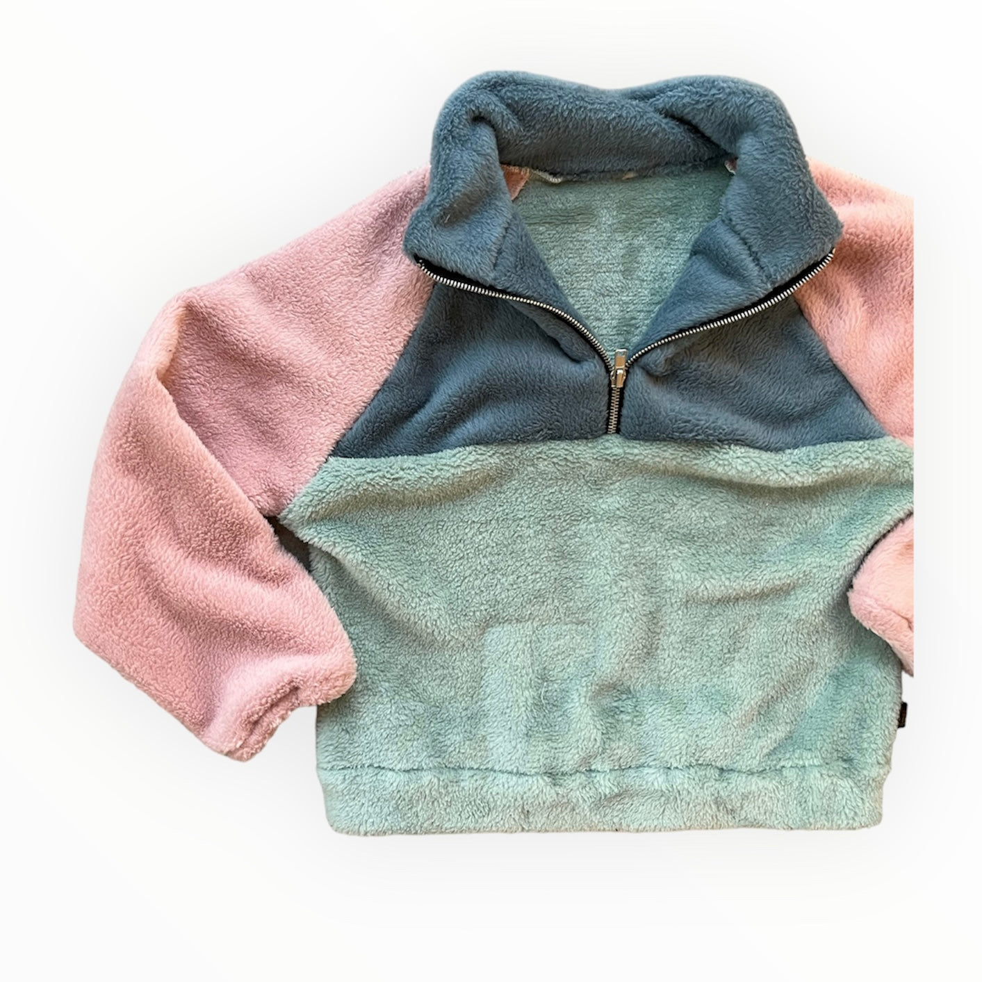 Colourblock 18m oudgroen/roze/blauw