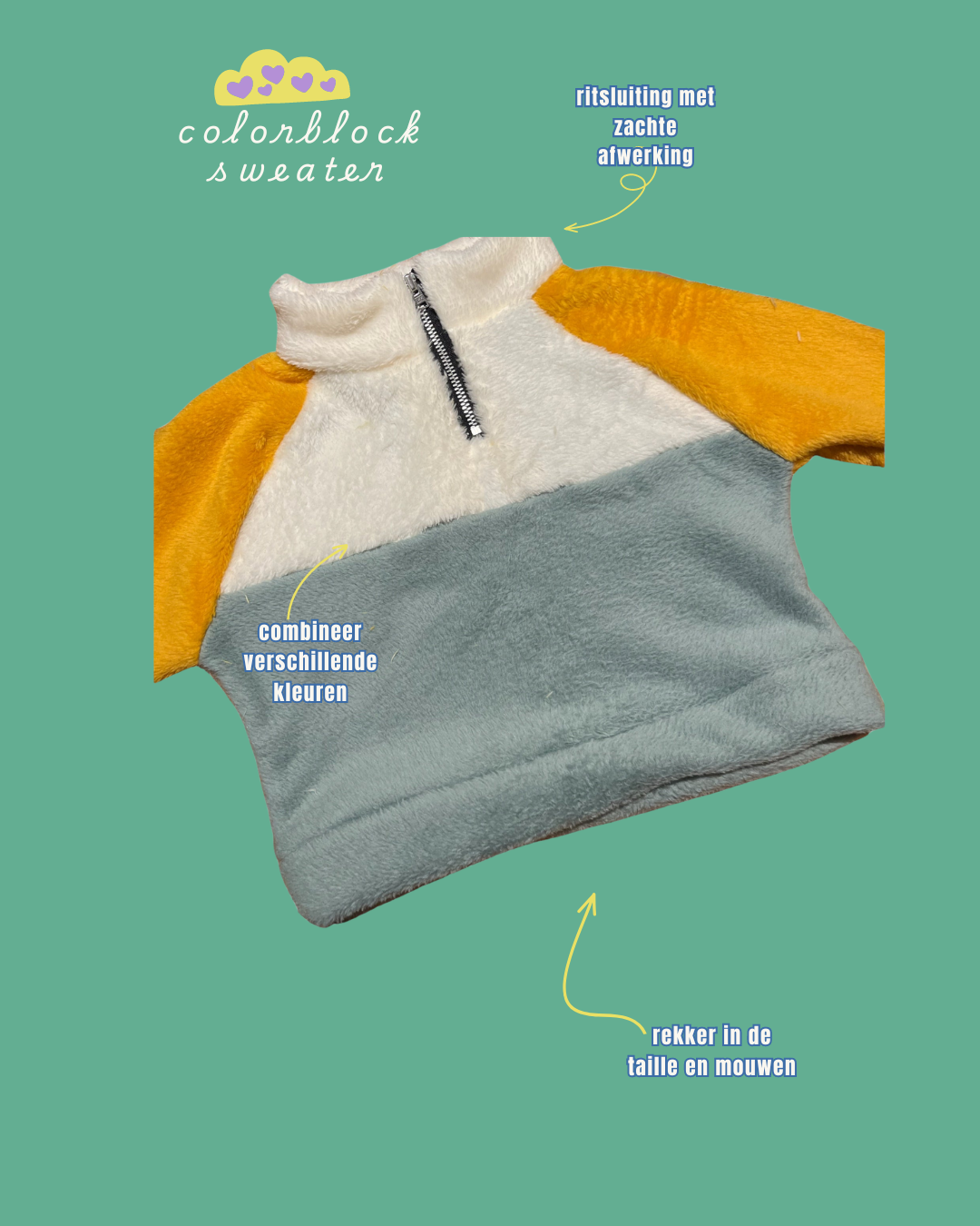 Mint groene Colourblock Sweater 2y