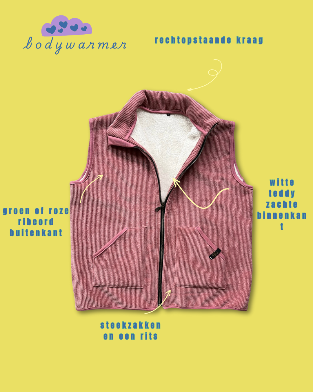Roze bodywarmer