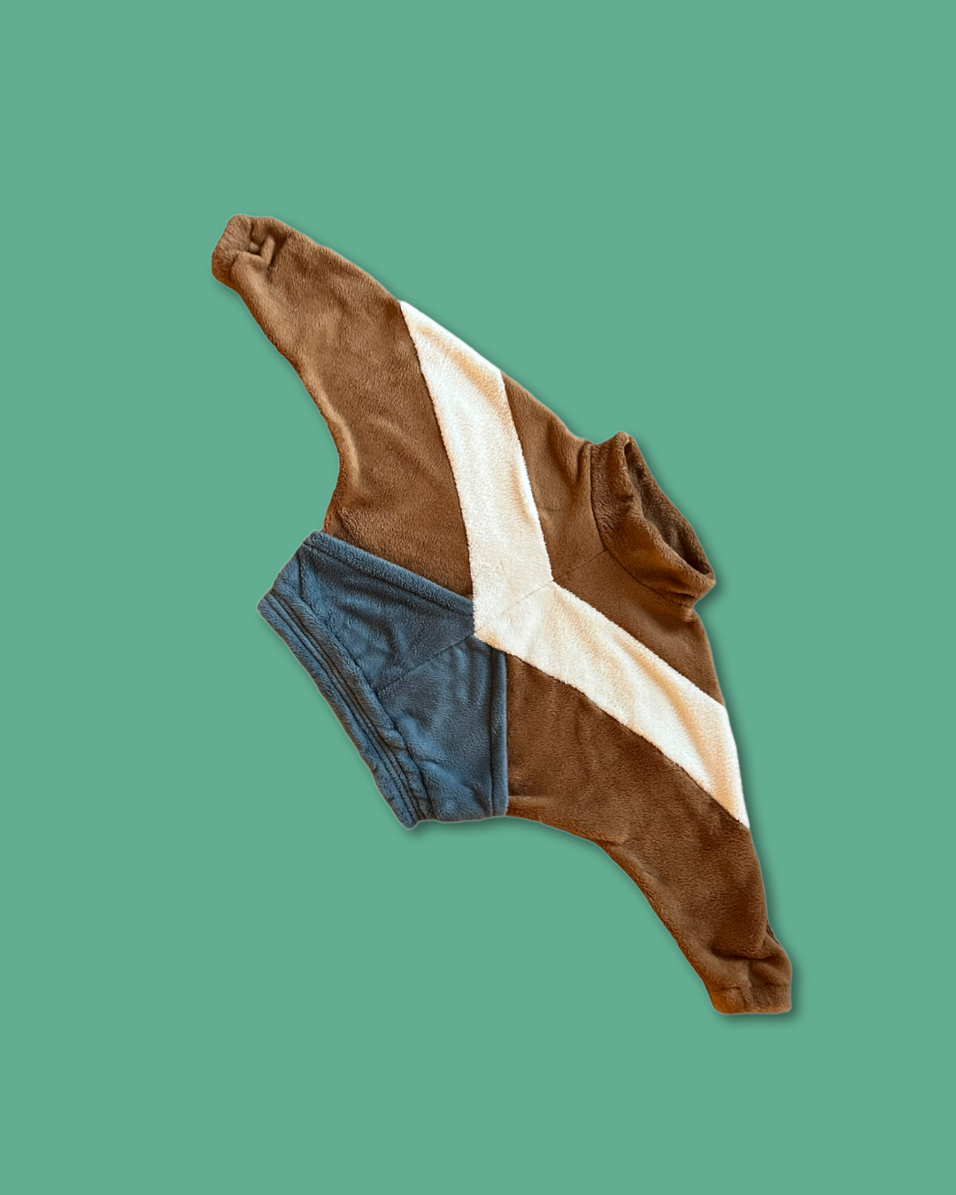 V colour sweater bruin