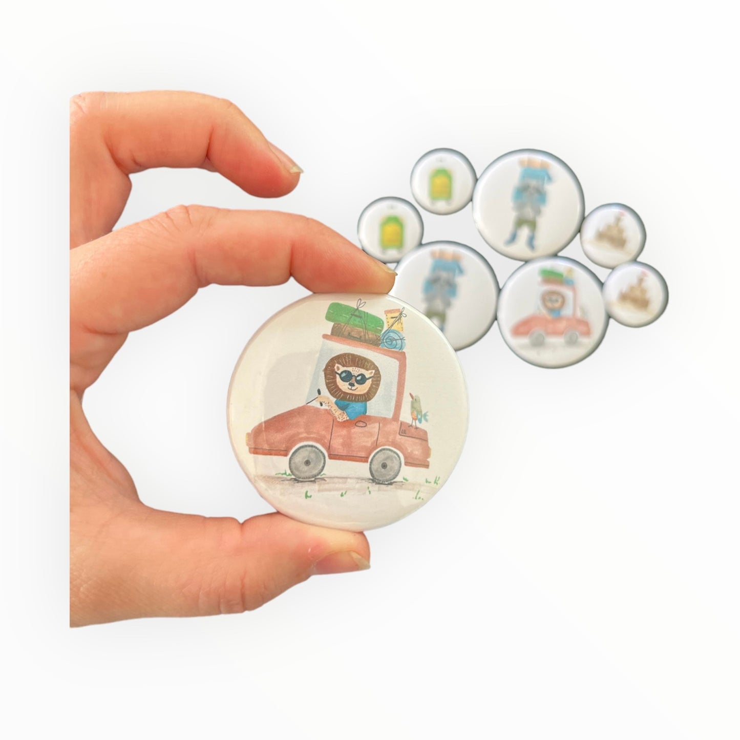 Pakket 8 magneten - vakantie (31 en 56mm)