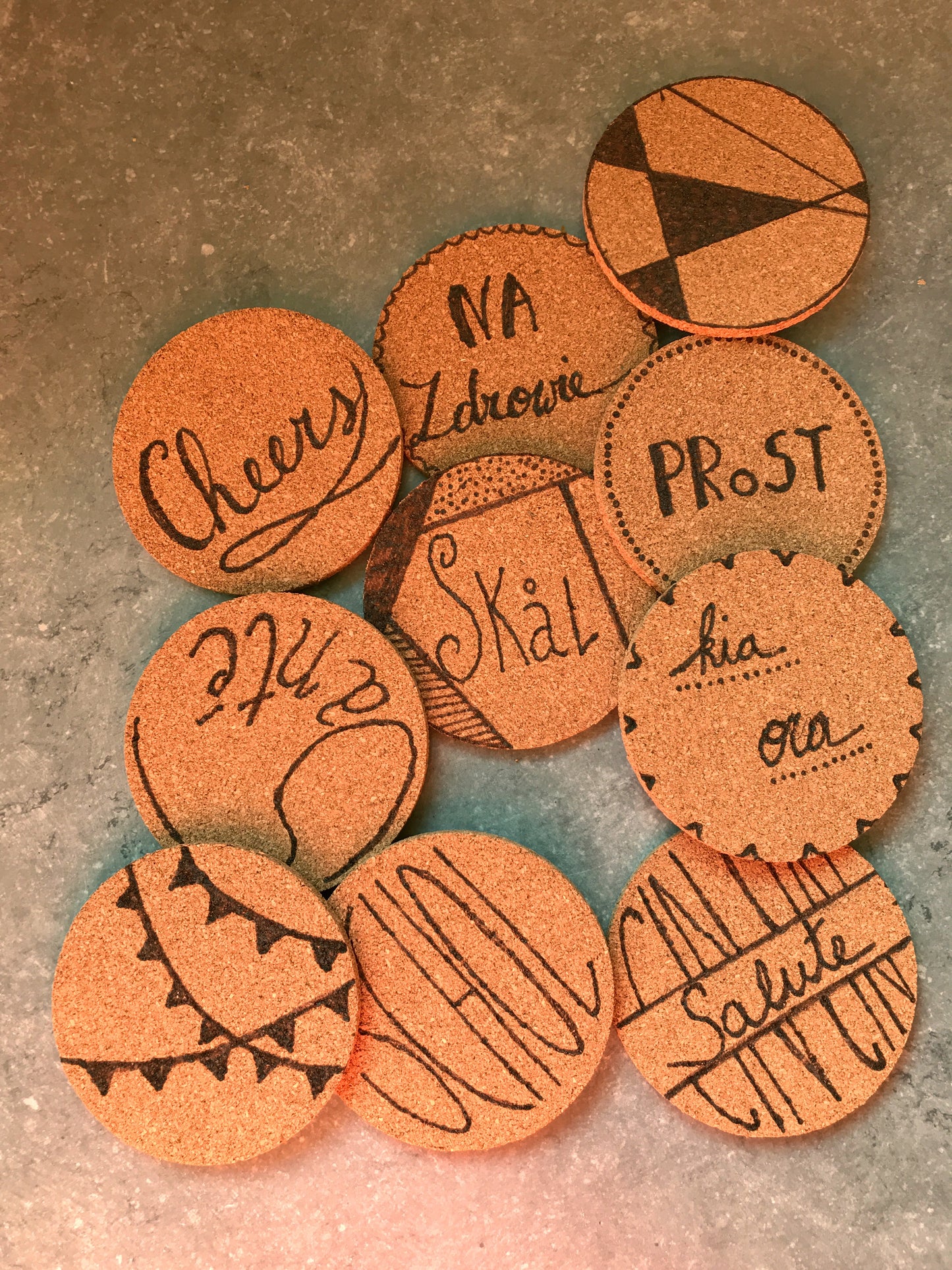 Kurken onderleggers op maat