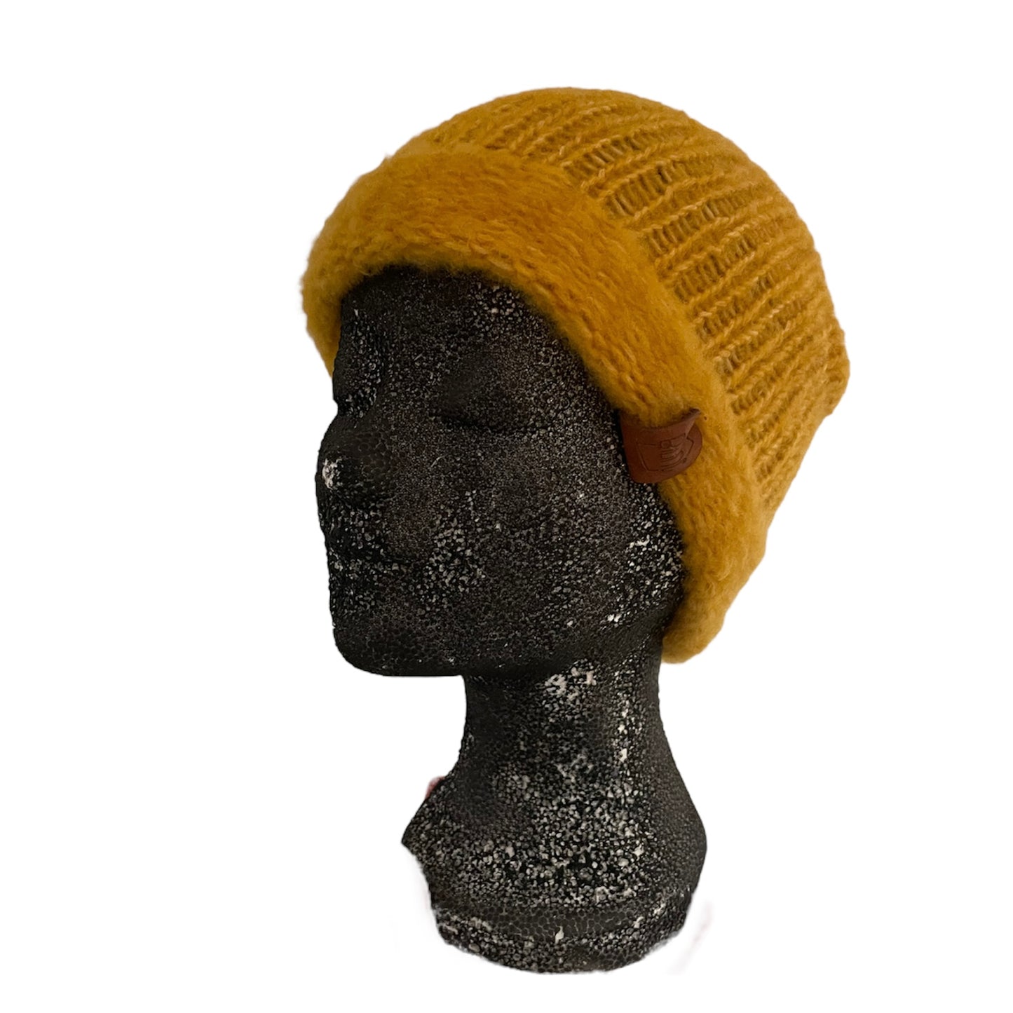 Okergele beanie uit stock