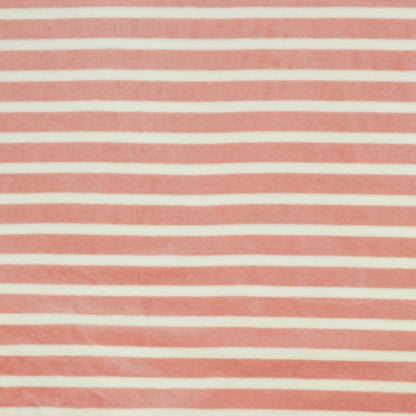 Stretch badstof gestreept roze wit