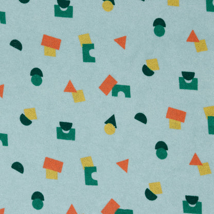 Stretch badstof shapes oud blauw