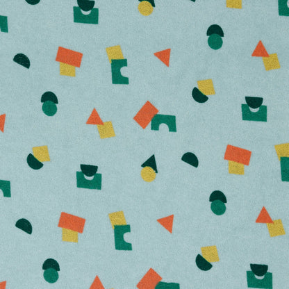 Stretch badstof shapes oud blauw