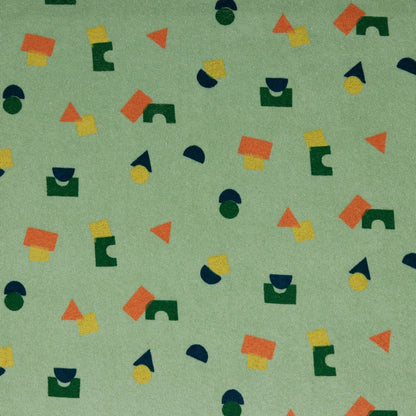 Stretch badstof shapes sage green