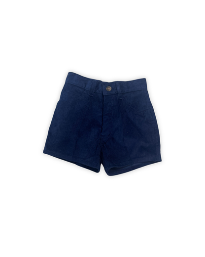 Short in ribfluweel donker blauw maat 140