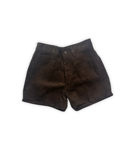 Short in ribfluweel donker bruin maat 158