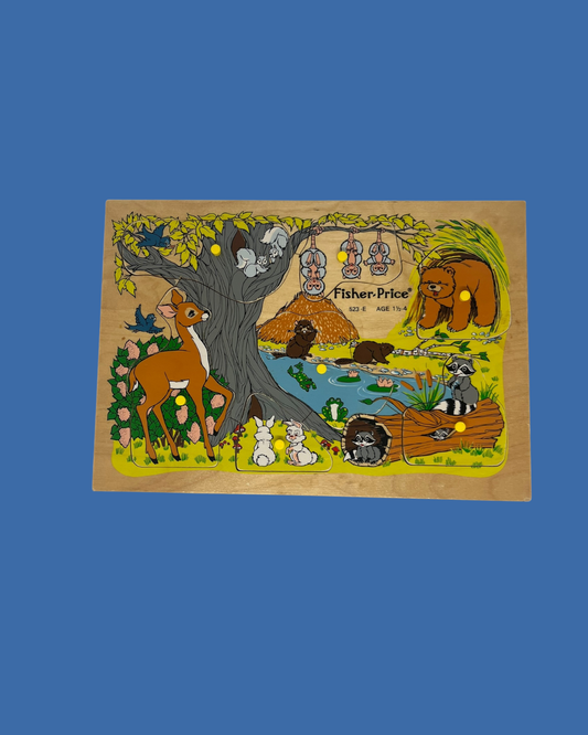 Fisher Price houten puzzel bosdieren