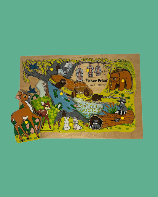 Fisher Price houten puzzel bosdieren