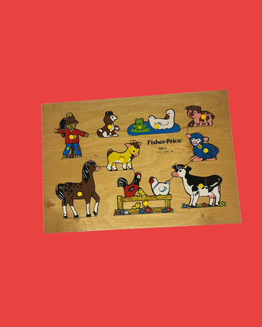 Fisher Price houten puzzel boerderijdieren