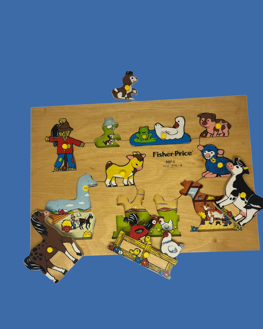 Fisher Price houten puzzel boerderijdieren
