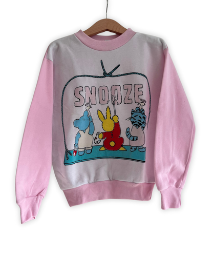 Roze trui met grappige print maat 5-6 jaar