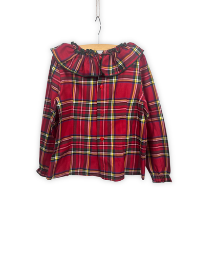 Geruit retro bloesje 5 jaar