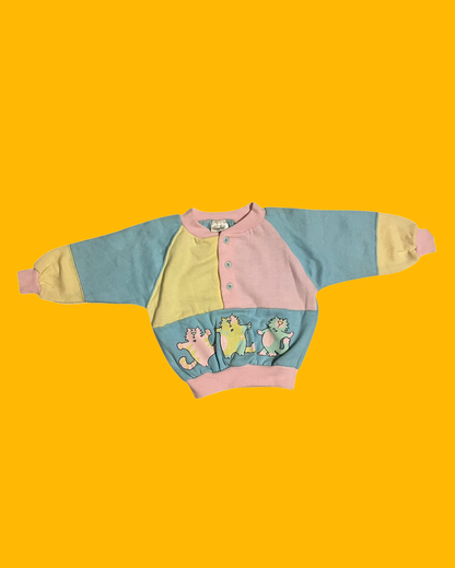 colorblock truitje met katjes maat 74