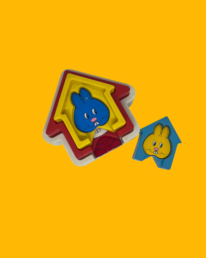 Huisjes puzzel licht blauw