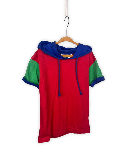 Hoodie T Shirt Justin Allen met blauwe kap