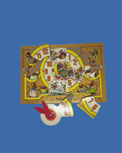Fisher Price houten puzzel klok