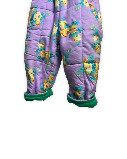 Gevoerde broek met vrolijke print en bretellen maat 86