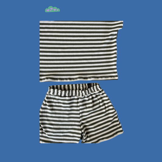 Olive Striped Stoere Set